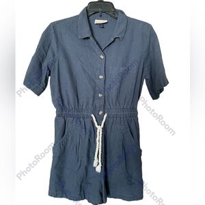 Universal Thread Blue Linen Romper size XS